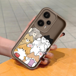 Mink&scaron;tas silikoninis kvadratinių kopėčių spausdinimo ra&scaron;tų telefono korpusas, pilnas dangtis, fotoaparatas, atsparus smūgiams, guminis dėklas, skirtas Xiaomi Redmi Redmi Note 12S ruda