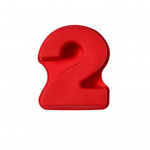 3D Skaitmeninė torto forma Silikoninė nelipni skaičių torto forma tortams Auk&scaron;ta Žema 2 raudona