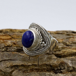 Lapis Lazuli brangakmenio žiedas, Dizainerio žiedas, I&scaron;rai&scaron;kingas žiedas, Bohemi&scaron;kas žiedas, Dovana jai, Mados papuo&scaron;alai, 925 prabos sidabras 10