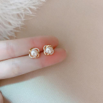 Auk&scaron;tos klasės 14k aukso papuo&scaron;alai Tikro aukso auskarai Cirkonas Perlas Vijokliniai Prabangūs Smeigtukai Moterims Brincos Pendientes Bijoux geltona
