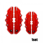 4 vnt. 3D automobilių diskinių stabdžių apkabų dangteliai priekiniai galiniai priedai ABS plastikiniai stabdžių diskai ratų stebulės stabdžių dangteliai Automobilio apdaila S+M raudona