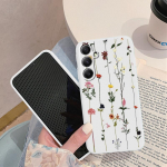 Gėlių ra&scaron;to mink&scaron;tas silikoninis dėklas, skirtas Xiaomi Redmi Note 13 Poco C65 Samsung M35 A55 S24 iPhone Huawei Honor Realme fotoaparato apsauginis dangtelis Samsung Galaxy S9 Plus