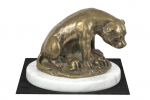 Staffordshire Bull Terrier, Staffy I - dog figurine, statue on white marble, trophy for Art-Dog dog show exhibition