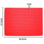 1vnt 40x27cm raudonos piramidės kepimo keptuvė Nelipnus BBQ silikoninis kilimėlis mikrobangų krosnelės kepsninės padėklai įrankiai raudona