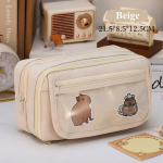 Dvisluoksnis pie&scaron;tukinė didelės talpos minimalistinė mergaitės studentės medžiaginė pie&scaron;tukinė mokyklinių ra&scaron;tinės reikmenų organizatorius reikmenys pie&scaron;tukų krep&scaron;iai