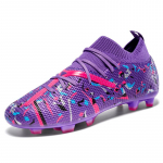 Vyri&scaron;ki futbolo batai su ilgais dygliais, auk&scaron;takulniai, futbolo batai FG, skirti lauko žolei, futbolo bateliai treniruotėms, sportiniai futbolo bateliai 45 violetinė