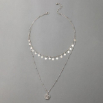 Tocona Ins mados karūna pakabukas kaklo bohemi&scaron;kas kutas sidabrinės spalvos vaflių kelių sluoksnių grandinės papuo&scaron;alai moterims apykakle 17470