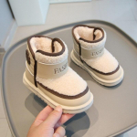 Dirbtinio kailio žieminiai batai vaikams Stori &scaron;ilti paauglių mergaičių sniego batai aksominiai medvilniniai batai vaikams laisvalaikio avalynė 25 juoda