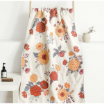 80x160cm Orange Flowers Bath Towel Pure Cotton Soft Absorbent Quick-drying Towel Beach Towel for Women,1pc