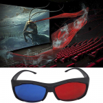 Raudoni mėlyni 3D akiniai juodi rėmeliai, skirti matmeniniam anaglifiniam TV filmui DVD žaidimui