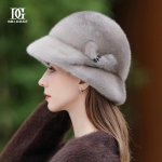 Skrybėlė mergina žieminė nauja audinės plaukai viso audinės kailio kibiras kepurė &scaron;ilta universali užsienieti&scaron;ko stiliaus mamos kailio kepurė L（58-60cm）