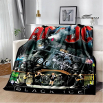 Roko grupė AC/DC retro spausdinta antklodė Flange &scaron;ilta antklodė pikniko antklodė cubre cama antklodė lovos pamu&scaron;alai Gimtadienio dovana 80x60in