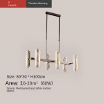 Modernus ilgas liustra Svetainės Valgomojo Miegamojo Minimalistinis LED akrilo liustra 6 headlights