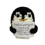 Mielos pingvino lėlės jaustukai, kūrybingos rankų darbo megztos audinio lėlės, teigiamos energijos emociniai žaislai, gimtadienio ir &scaron;venčių dovanos &scaron;viesiai pilka spalva
