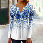 Moteri&scaron;ki mar&scaron;kiniai ilgomis rankovėmis Rudens mados puo&scaron;nios laisvalaikio palaidinės Madingi klostuoti tunikiniai vir&scaron;utiniai antblauzdžiai M tamsiai mėlyna