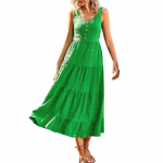 Moteri&scaron;kos laisvalaikio vasarinės suknelės Vienspalvės suknelės be rankovių, platėjančios vidutinio dydžio sarafanai, ilgi