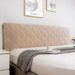 Viskas įskaičiuota Super Soft Smooth dygsniuotas galvos apdangalas Storas aksominis galvūgalio užvalkalas Vienspalvis lovos nugaros užvalkalas nuo dulkių W170 x H70cm chaki