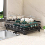 Virtuvės stalo įrankių laikymo lentynos dubens lėk&scaron;čių laikiklis Daugiafunkcis didelės talpos indų i&scaron;leidimo lentynas Stalo reikmenų laikiklis