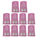 10 vnt Kelioninių batų krep&scaron;io laikymo rinkinys Kvėpuojantis dizainas Batai Batai Užtraukiamas rai&scaron;telis Daugiafunkcis organizatorius S rožinė