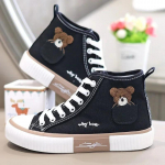 Auk&scaron;tos kokybės moteri&scaron;ki sportbačiai Pocket Bear Moteri&scaron;ki batai Nauji moteri&scaron;ki drobiniai batai Moteri&scaron;ki vulkanizuoti batai High Toc Zapatos Para Mujere 35