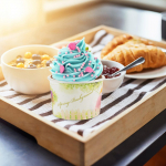 50 vnt Vienkartiniai ledų popieriniai puodeliai su dangteliu puikiai tinka desertams Jogurto popierinis pyrago puodelis &scaron;altos sriubos pudingas Daugiau