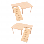 Medinės žiurkėno platformos su laipiojimo kopėčiomis, skirtomis graužikams, skirta žiurkės pelei Left