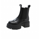 Angli&scaron;ko stiliaus moteri&scaron;ki 2024 m. rudens/žiemos nauji stori padais, storu kulnu, komino tipo batai, Chelsea batai, trumpi batai 35 juoda