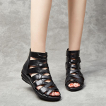 Gladiatorių sandalai Platforminiai sandalai Moteri&scaron;ki Vasariniai Vidutinio auk&scaron;čio Kulnas Odiniai Mink&scaron;tas Padas Patogūs Mink&scaron;ti Moteri&scaron;ki Sandalai Batai Užtrauktukas gale 35