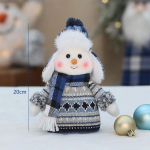 Kalėdų sniego senio skudurinė lėlė Kalėdų senelio kepurė slidinėjimo lėlė Linksmų kalėdinių papuo&scaron;imų Navidad vakarienės stalui Kalėdų mėlynos serijos lėlės ornamentas