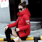 Žieminė moteri&scaron;ka pūkinė medvilnė Parka trumpo kailio apykakle su gobtuvu paltas dygsniuotas striukė 5XL raudona