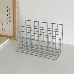 Ins Iron Desktop Organizer laikymo lentyna Daugiafunkcis žurnalo dokumentų failų laikiklis knygų laikiklis Namų biuro stalas knygų lentyna sidabras
