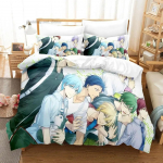 Kuroko krep&scaron;inio patalynės komplektas Viengulis Twin Pilnas Queen King Dydžio Lovos Komplektas Suaugusiems Vaikams Miegamojo Antklodės Užvalkalų Rinkiniai 3D Spausdinimo Anime AU Single 140x210cm