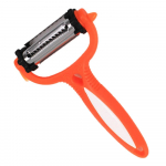 3-in-1 nerūdijančio plieno daržovių skustukas buitinis daugiafunkcis agurkų, morkų, vaisių pjaustyklė, melono skustukas, virtuvės reikmenys oranžinė