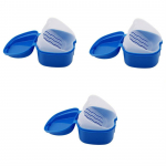 3 vnt burnos protezų priežiūros vonios dėžutė dirbtinių dantų valymo maitinimas su pakabinamu tinkleliu, valantis dirbtinių dantų vonios dėklas One Size