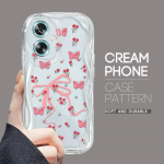 Mielas animacinių filmų ra&scaron;tų kreminės tekstūros korpusas, banguotas kra&scaron;tas, mink&scaron;tas silikoninis telefono dėklas, skirtas OPPO Reno Realme OPPO A57E balta