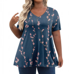 Moteri&scaron;ki didelio dydžio vir&scaron;ūnės &Scaron;ortai Rankovės Mar&scaron;kiniai V kaklo Laisvalaikio drabužiai Drabužiai Spausdintos vir&scaron;ūnės XL