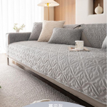 Žiemos pieno aksominė sofos pagalvė vienspalvė žakardo sofos užvalkalas neslystantis storėjantis tiesios eilės sofos pagalvėlė kreminio stiliaus kilimėlis 70x70