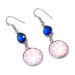 Milky Opal, Topaz Handmade 925 Sterling Silver Jewelry Earring 2.17 b2y39