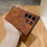 Skirtas Samsung Galaxy S25 Ultra S24 FE S23 S22 Plus A56 A16 A36 A26 Oda paprastos spalvos smūgiams atsparus Tpu Hybird Pu mink&scaron;tas objektyvas apsaugantis telefono dėklo dangtelis Samsung S25 Ultra ruda