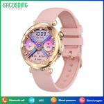 SACOSDING Madingas moteri&scaron;kas i&scaron;manusis laikrodis Amoled HD ekranas Bluetooth skambinimas NFC apyrankė mergaitės sporto fitneso seklys moteri&scaron;kas i&scaron;manusis laikrodis