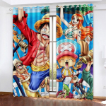 Monkey D Luffy Tamsinanti užuolaida, One Piece, Poliesteris, Animacinis, Tinka miegamajam, Vaikams, Suaugusiems, Kambario dekoravimui, Dovanoms 183x160cm&Grommet Top