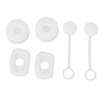 6 vnt. puodelio &scaron;iaudų kam&scaron;tis, užsandarintas daugkartinio naudojimo &scaron;iaudų dangtelis, kvadratinis apvalus i&scaron;siliejimo kam&scaron;telis, silikono nuotėkis skaidri