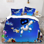 Astro Bot mielas animacinių filmų patalynės komplektas Antklodžių komplektas viengulė dvigulė lova labai didelė lovos komplektas suaugusiems berniukams Miegamojo antklodės užvalkalas pagalvės užvalkalas 140X200cm-2pcs