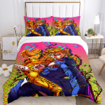 JOJO Anime Spaudinys Trijų dalių Patalynės Komplektas Madingas Gaminys Berniukams Arba Suaugusiems Lovoms Antklodžių Užvalkalai Pagalvių Užvalkalai Patalynės Komplektas Dovana EU single(135x200cm)