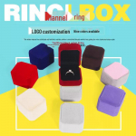 Reguliuojamas moisanito vestuvinis žiedas su V formos žiedu, skirtas tiesioginėms transliacijoms per TikTok Adjustable opening, Ring Box