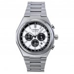 Citizen Zenshin Chronograph Super Titanium Sidabrinis Ciferblatas Eco-Drive CA4610-85A 100M Vyri&scaron;kas Laikrodis