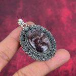 Crazy Lace Agate Brangakmenių Papuo&scaron;alai, 925 Prabuotas Sidabras Pakabukas, Rankų Darbo Pakabukas Naujausio Dizaino Papuo&scaron;alas Dovana Žmonai 2.12 Inches ruda