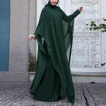 Moteri&scaron;ka abaja Eid Mubarek musulmoni&scaron;kos suknelės chalatas ilgomis rankovėmis hidžabas vestidos madingos abajos moterims islami&scaron;ki drabužiai XS