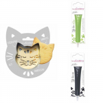 Kit pour biscuit en relief Chat + 2 Stylos au chocolat vert clair et noir