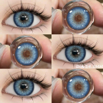 1Pora naujų spalvotų kontaktinių lę&scaron;ių akims Mėlynos spalvos kontaktiniai mink&scaron;ti natūraliai kosmetika mokiniams rudi hibridiniai lę&scaron;iai naudojami kasmet
